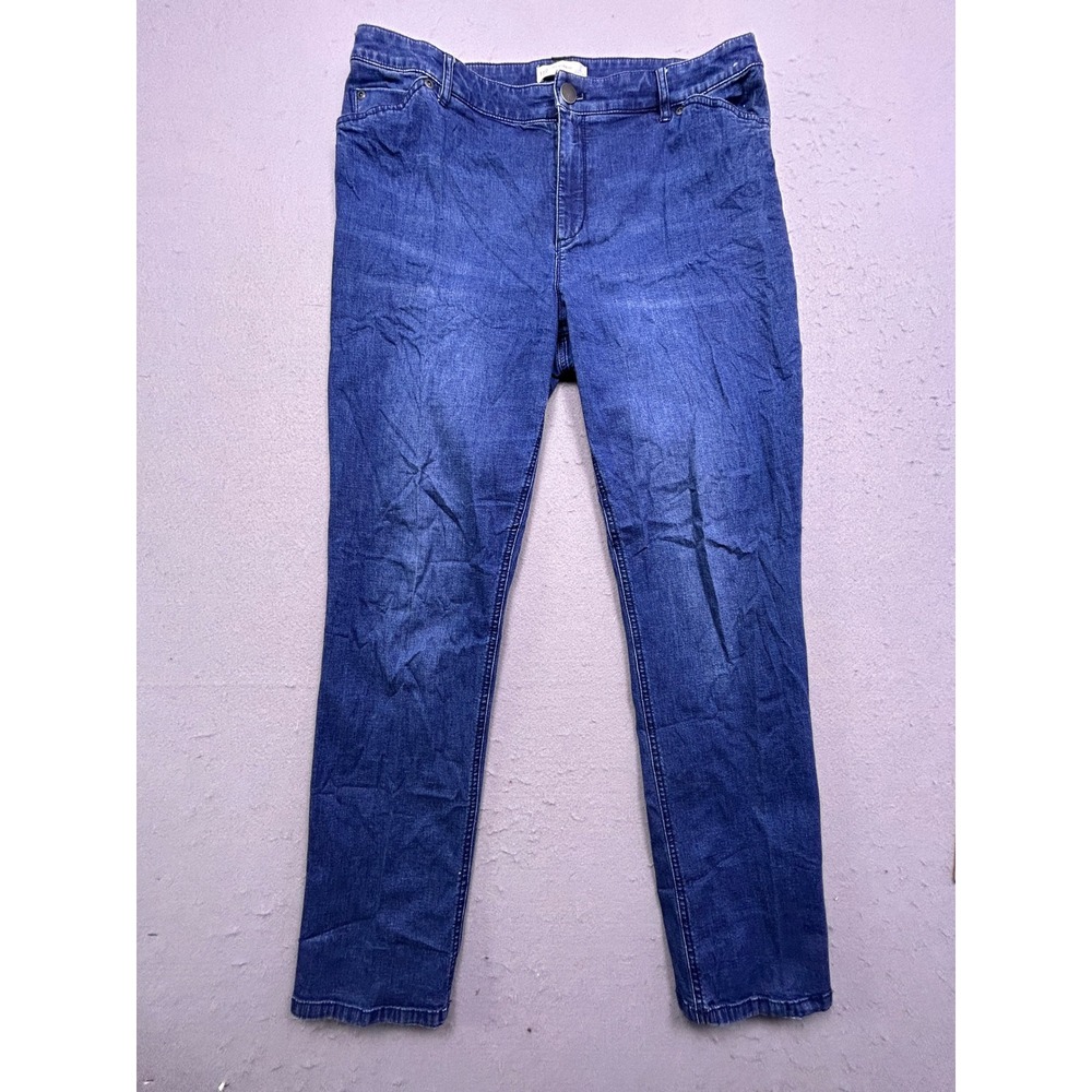 J.Jill Slim Leg Jeans Cotton Lycra Blue Wash Size 14 Womens